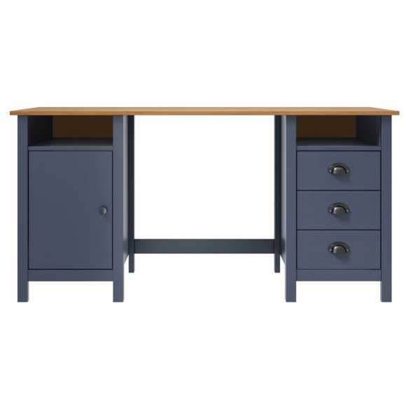 Bureau Hill Gris 150x50x74 cm Bois de pin solide