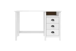Bureau Hill avec 3 tiroirs 120x50x74 cm Bois pin massif 2