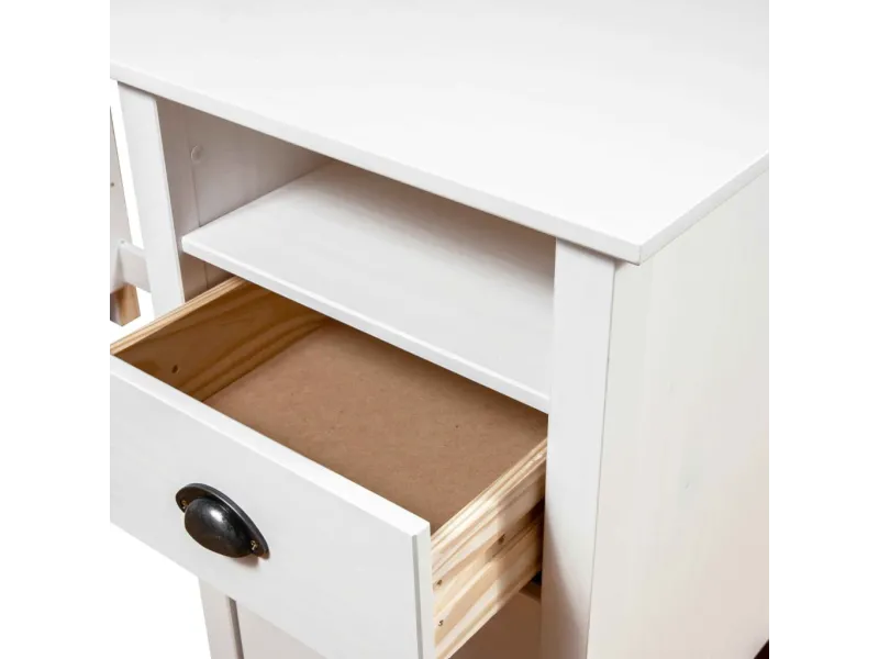 Bureau Hill avec 3 tiroirs 120x50x74 cm Bois pin massif