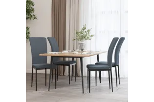 Chaises à manger lot de 4 Gris foncé Velours