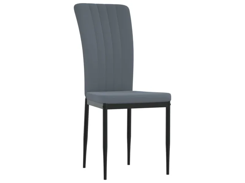 Chaises à manger lot de 4 Gris foncé Velours