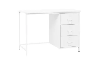 Bureau industriel avec tiroirs Blanc 105x52x75 cm Acier