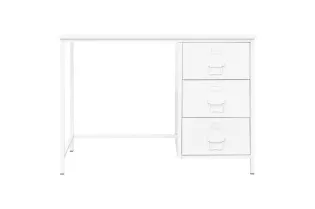 Bureau industriel avec tiroirs Blanc 105x52x75 cm Acier 2
