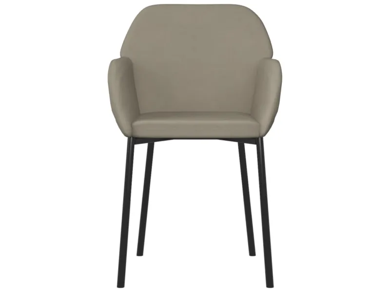 Chaises à manger lot de 2 Gris clair Velours