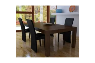 Chaises à manger lot de 4 noir similicuir