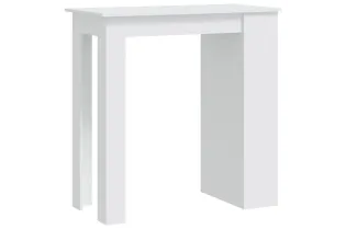 Table de bar avec rangement Blanc 102x50x103,5 cm Aggloméré 2