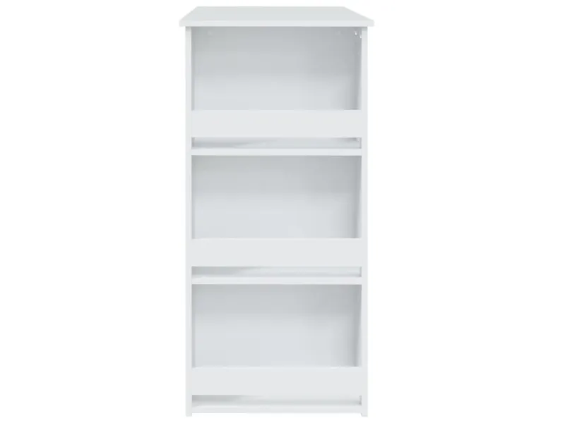 Table de bar avec rangement Blanc 102x50x103,5 cm Aggloméré