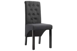 Chaises à manger lot de 2 gris foncé tissu