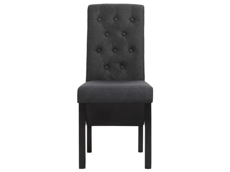 Chaises à manger lot de 2 gris foncé tissu