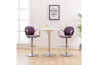 Tabourets de bar avec accoudoir lot de 2 violet similicuir
