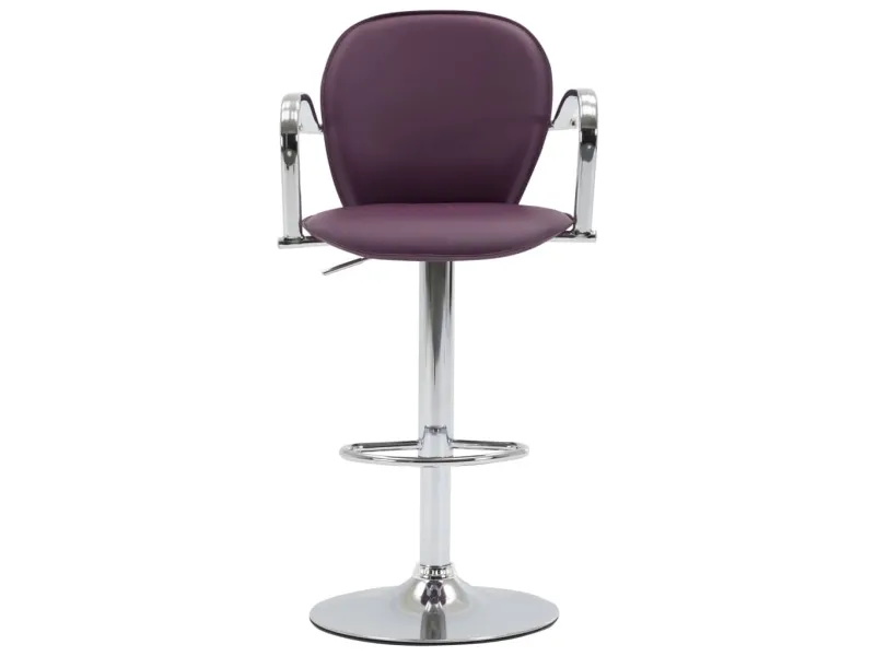 Tabourets de bar avec accoudoir lot de 2 violet similicuir