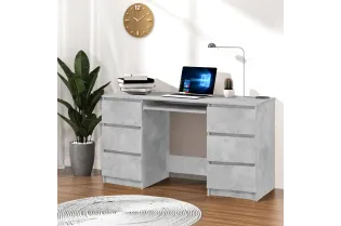 Bureau Gris béton 140x50x77 cm Aggloméré