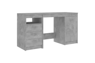 Bureau Gris béton 140x50x76 cm Aggloméré 2