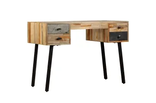 Bureau Teck de récupération massif 110 x 50 x 76 cm