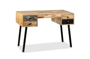 Bureau Teck de récupération massif 110 x 50 x 76 cm 2