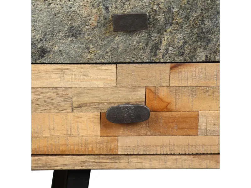 Bureau Teck de récupération massif 110 x 50 x 76 cm