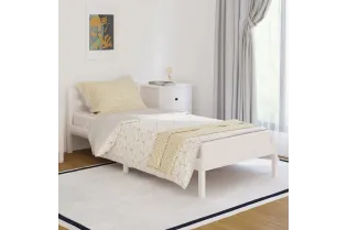 Lit Bois massif de pin 90x200 cm Blanc