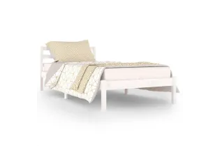 Lit Bois massif de pin 90x200 cm Blanc 2