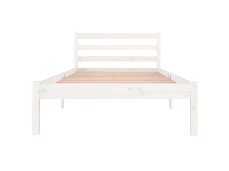 Lit Bois massif de pin 90x200 cm Blanc