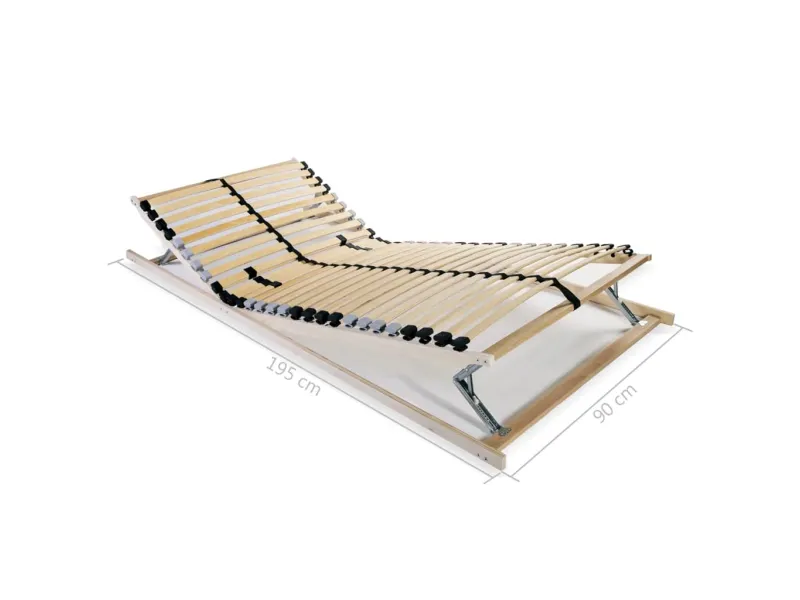 Sommiers à lattes 2 pcs avec 28 lattes 7 zones 90x200 cm