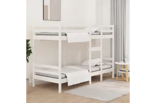 Lit superposé Blanc 90x190 cm Bois de pin massif