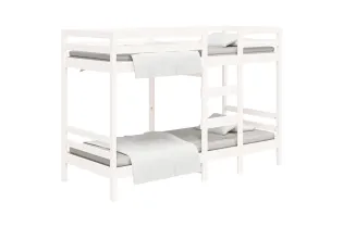 Lit superposé Blanc 90x190 cm Bois de pin massif 2