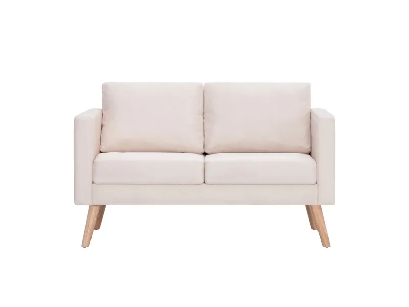 Canapé à 2 places Tissu Crème
