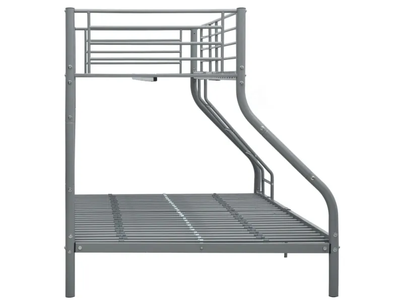 Lit superposé Gris Métal 140x200 cm/90x200 cm