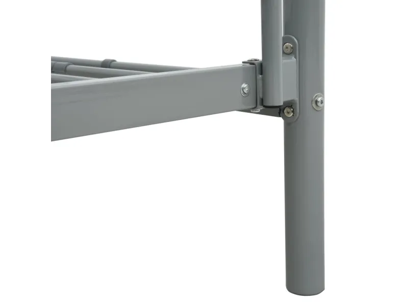 Lit superposé Gris Métal 140x200 cm/90x200 cm