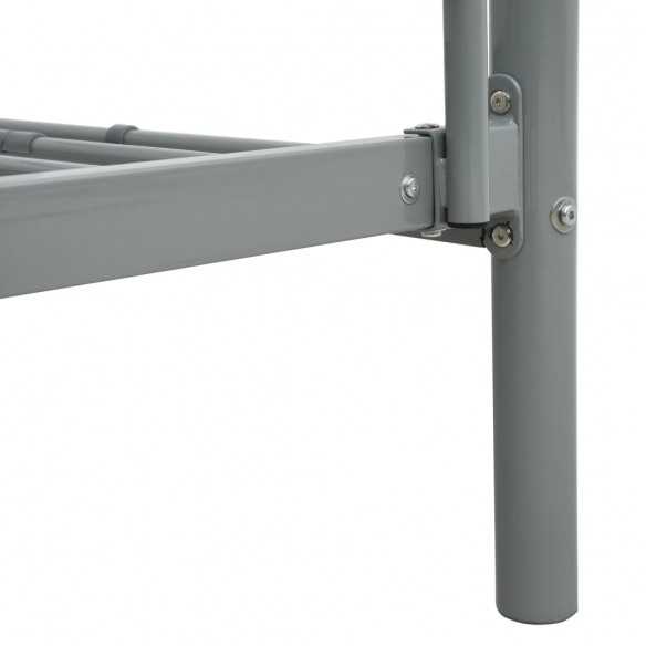 Lit superposé Gris Métal 140x200 cm/90x200 cm