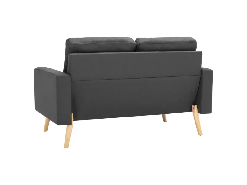 Canapé à 2 places Gris foncé Tissu