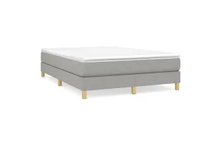 Lit Gris clair 140x200 cm Tissu