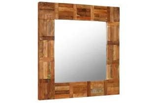Miroir mural Bois de récupération massif 60 x 60 cm 2