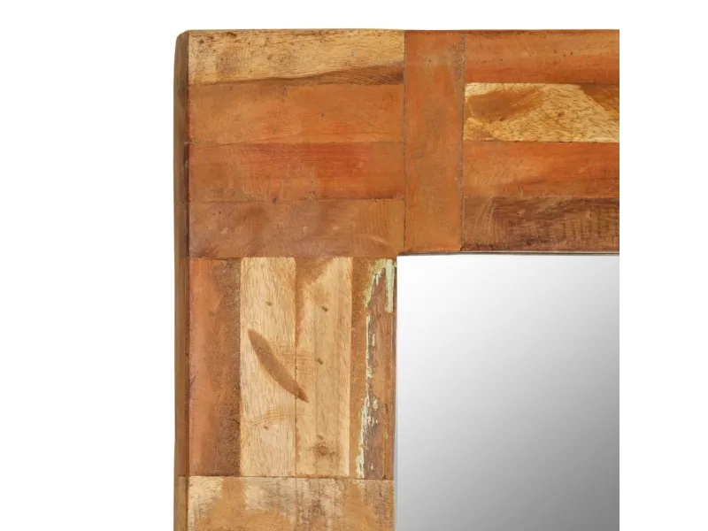 Miroir mural Bois de récupération massif 60 x 60 cm