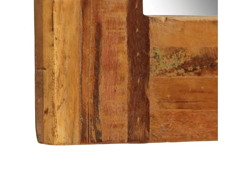 Miroir mural Bois de récupération massif 60 x 60 cm
