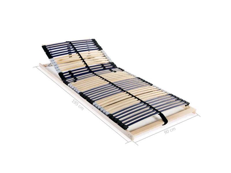 Sommiers à lattes 2 pcs avec 42 lattes 7 zones 90x200 cm