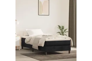 Matelas de lit à ressorts ensachés Noir 90x200x20 cm Velours