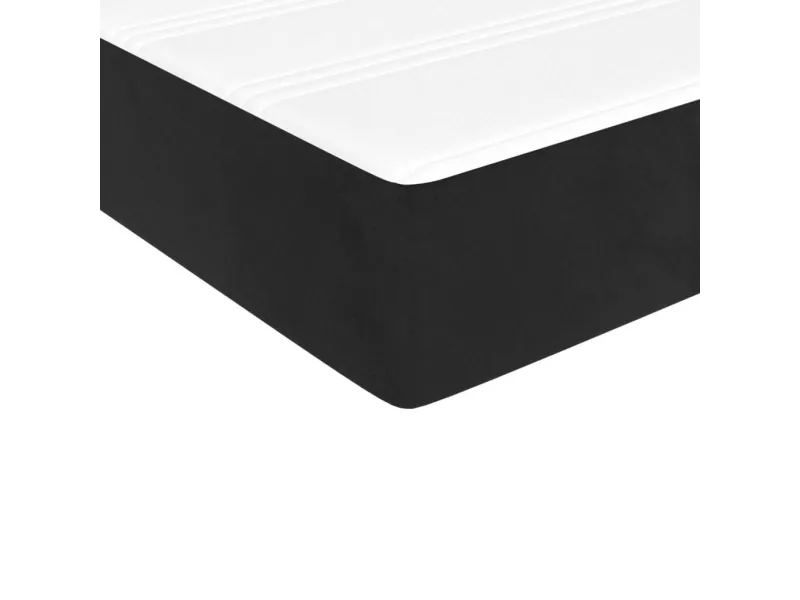 Matelas de lit à ressorts ensachés Noir 90x200x20 cm Velours