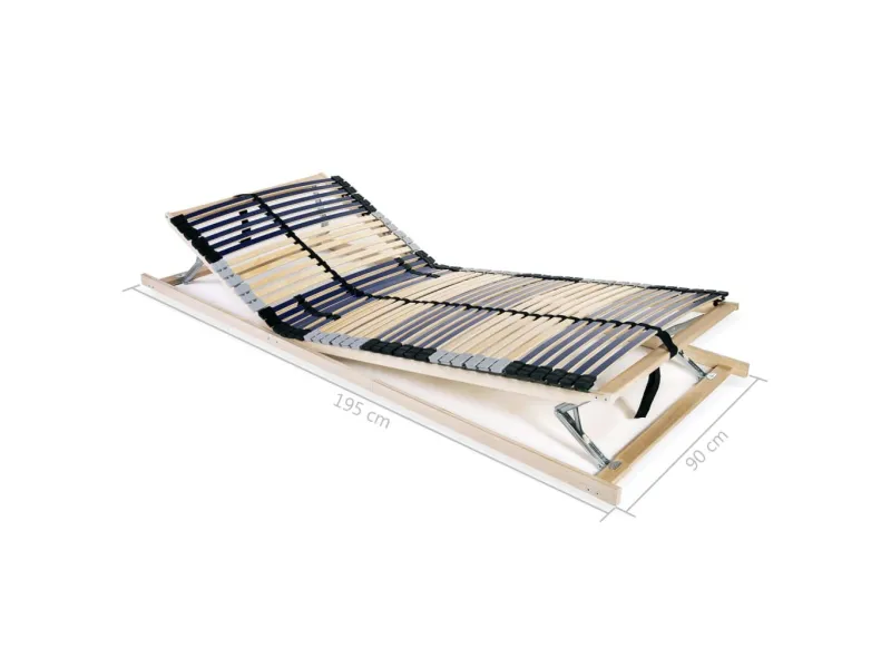 Sommiers à lattes 2 pcs avec 42 lattes 7 zones 90x200 cm