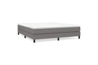 Lit Gris foncé 160x200 cm Tissu 2