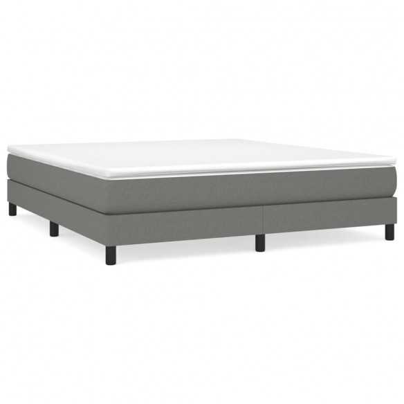 Lit Gris foncé 160x200 cm Tissu