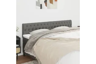 Têtes de lit 2 pcs Gris foncé 100x7x78/88 cm Tissu