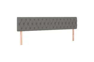 Têtes de lit 2 pcs Gris foncé 100x7x78/88 cm Tissu 2