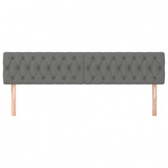 Têtes de lit 2 pcs Gris foncé 100x7x78/88 cm Tissu Têtes de lit 2 pcs Gris foncé 100x7x78/88 cm Tissu
