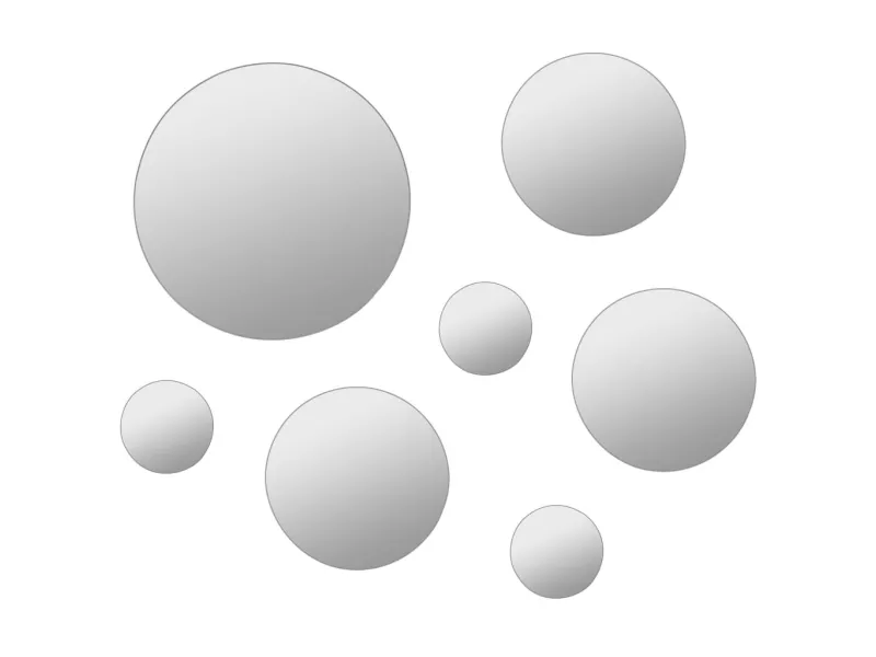 Ensemble de miroir mural 7 pcs Verre Rond