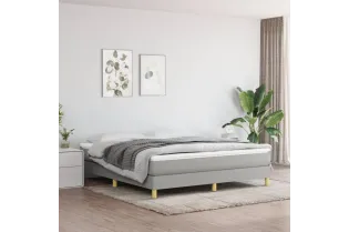 Lit Gris clair 180x200 cm Tissu