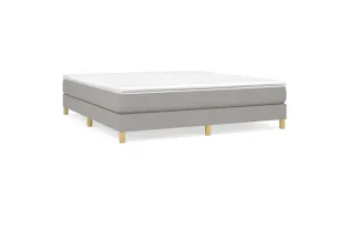 Lit Gris clair 180x200 cm Tissu 2