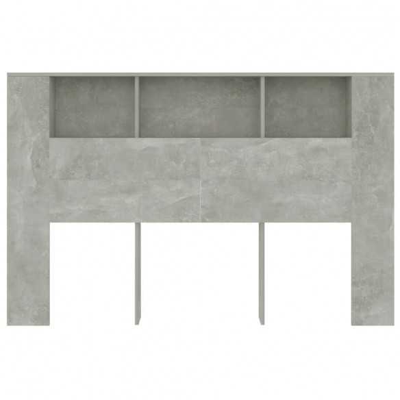 Armoire de tête de lit Gris béton 160x18,5x104,5 cm