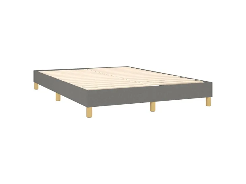 cadre de lit et matelas et LED Gris foncé 140x200 cm