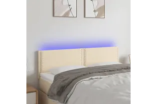 Tête de lit à LED Crème 144x5x78/88 cm Tissu